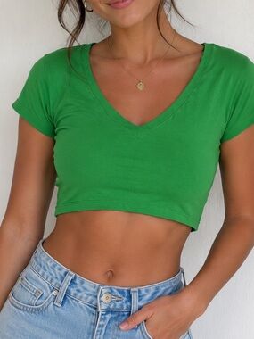 NWT Kalvon-fu Crop top Green Size XXL Vibrant Green